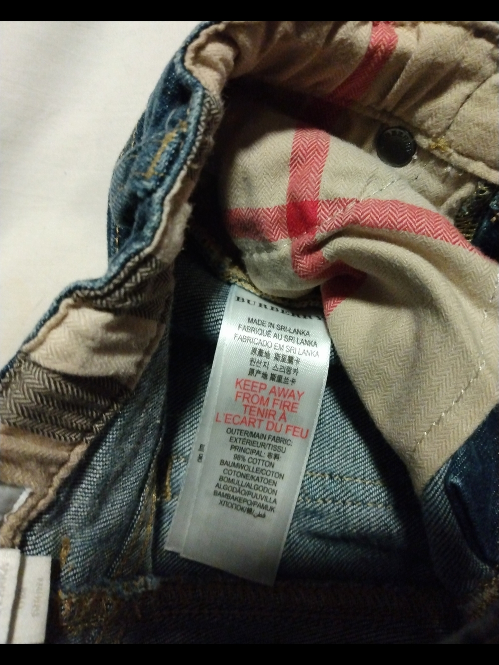 Burberry Blue Denim Jeans & Oshkosh Bgosh Olive Cargo Pants - Picture 7 of 10